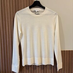 Ivory Crew Neck Merino Wool Sweater Sophie Grace